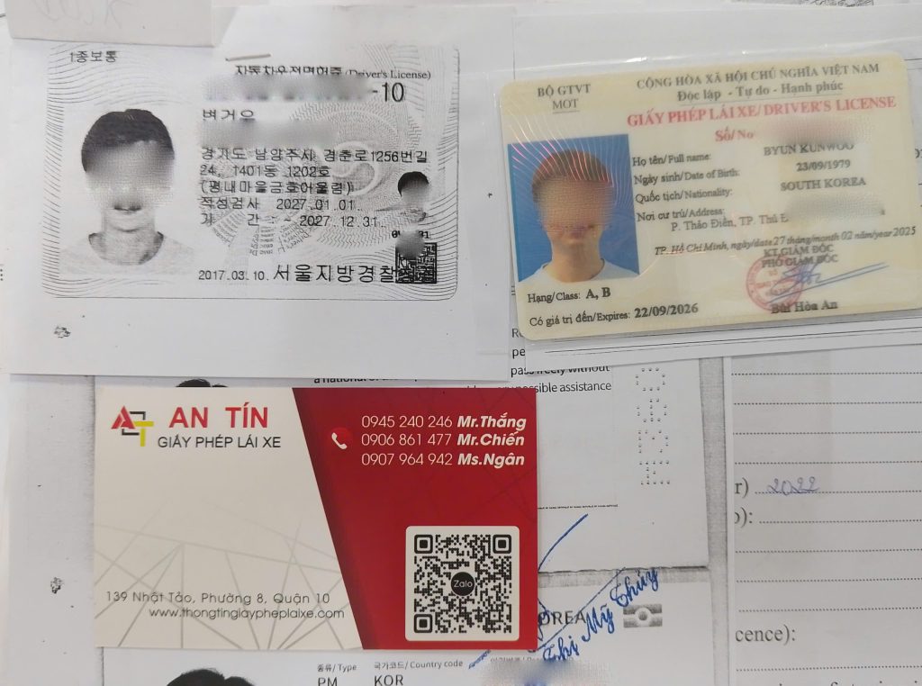 đổi bằng lái xe hàn quốc sang việt nam