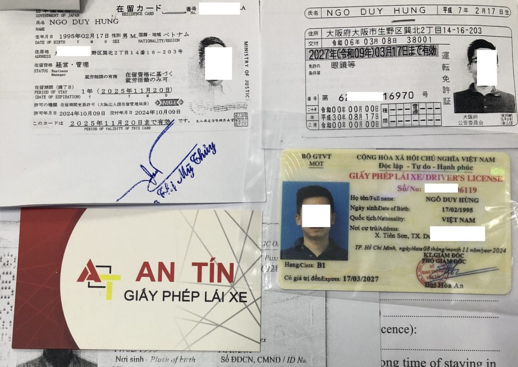 dịch vụ đổi bằng lái xe nhật bản sang việt nam